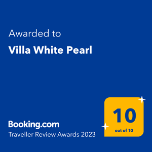 Awarded to Villa White Pearl from booking.com 10 out of 10